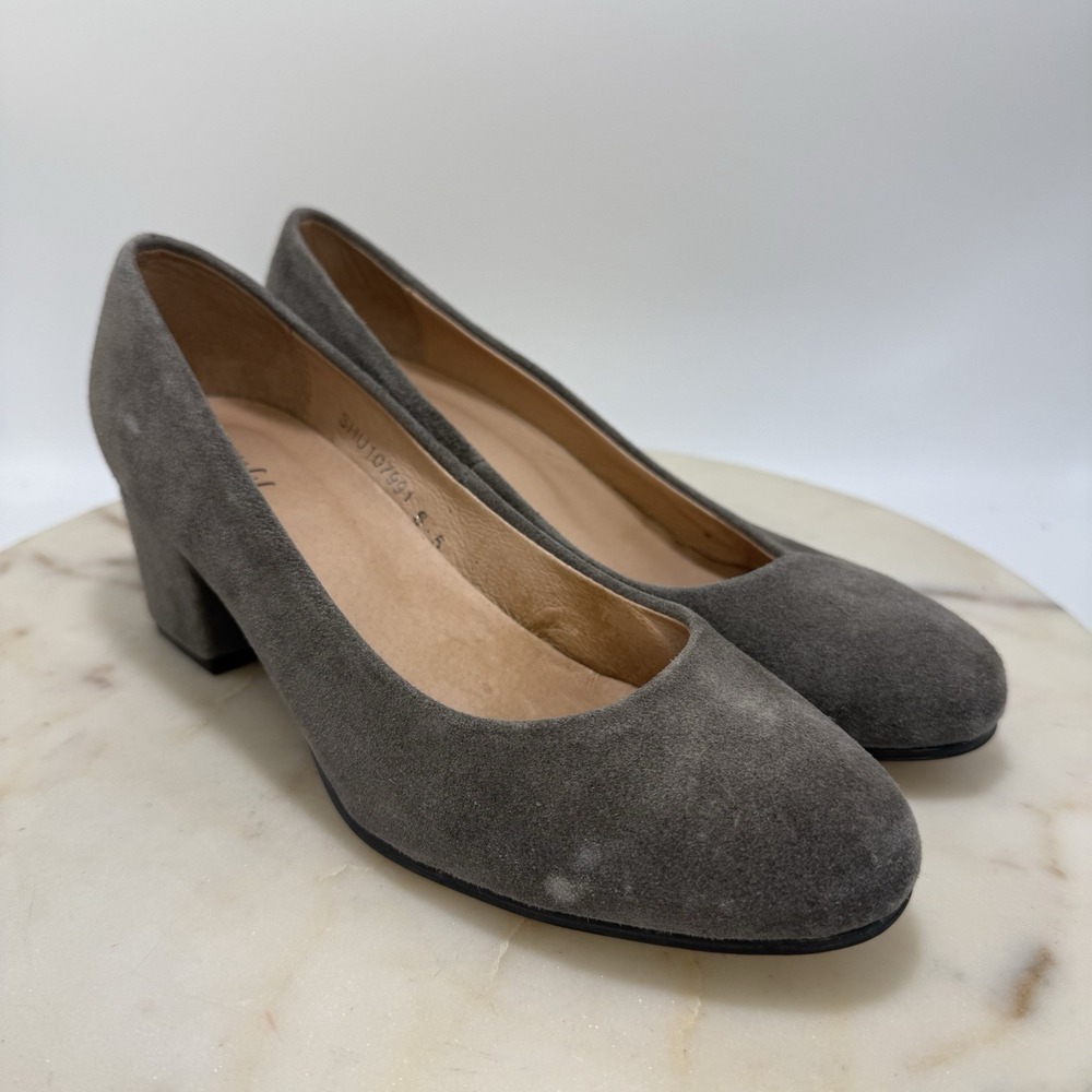 J. Jill Gray Suede Pump Slip On Leather Career Women's 6.5